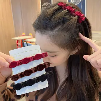 Sweet Temperament Girls Fashion Design Kids Women Hair Accessories Toothed Duckbill Clip Braided Side Clip Korean Style Hairseg