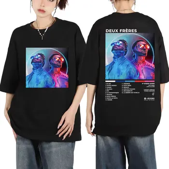 Rap Group PNL muzikos albumas Deux Freres grafiniai marškinėliai Vyriški moteriški Harajuku Hip Hop marškinėliai Fashion Casual Oversized marškinėliai