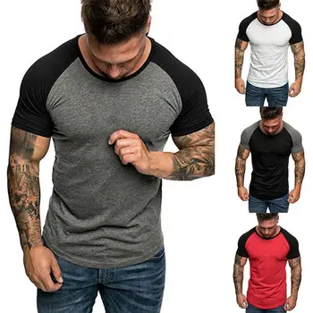 Vyrai Į viršų Siaubingas Dilimui atsparūs vyrai Geriausi laisvalaikio vasaros marškinėliai Slim Fit Men Top for Gym