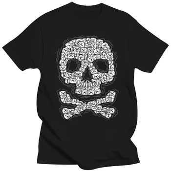 Otterly Adorable Skull T Shirt Hipster Clothes Vyriški marškinėliai Summer Tshirt Cotton Tops Hip Hop Tee Crossbones Halloween