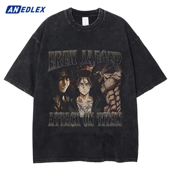 Harajuku Fashion Streetwear marškinėliai Anime Girl Grafinio spausdinimo marškinėliai Vasaros medvilnė Vintage Tshirt Vyrai Hip Hop Trumpomis rankovėmis Tops