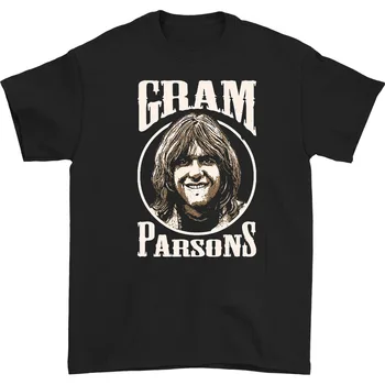 Gram Parsons The Byrds Vyriški marškinėliai Juoda medvilnė Visų dydžių 3F1050