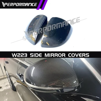 Puikios kokybės sauso anglies pluošto šoninių veidrodėlių dangteliai, skirti S klasei W223 2021y 2022y Išorinis automobilio galinio vaizdo veidrodžio dangtelis