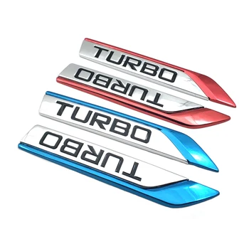 1 Pora Metalinis šoninis sparnas Turbo ženklelis Sportiniai dekoratyviniai priedai Auto emblema Lipdukas Durys Sparnas Lipdukas Automobilių priedai