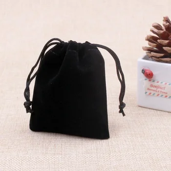 Plaukų džiovintuvo laikymas juodas flaneletės krepšys Didelis dovanų maišelis paprasto dizaino sutraukiamas burnos papuošalų pakavimas mažas audinio maišelis